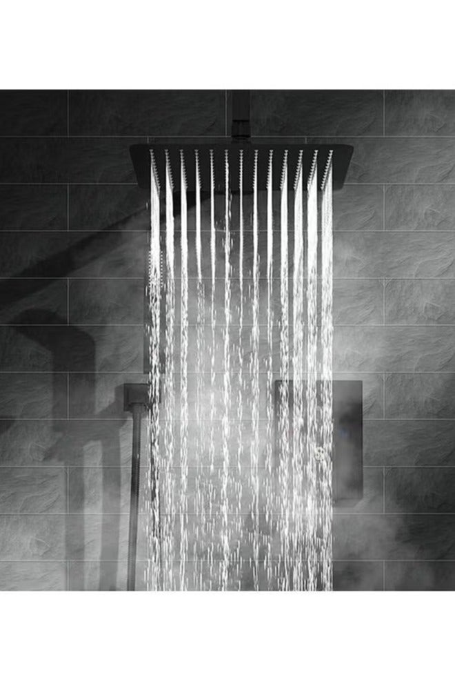 Arabest Shower Set,Shower Kit 8-Inch Shower Head with Handheld Including Rough-In Valve Body,Storage Rack and Trim Bathroom Rainfall Shower Kit Square - Image 4
