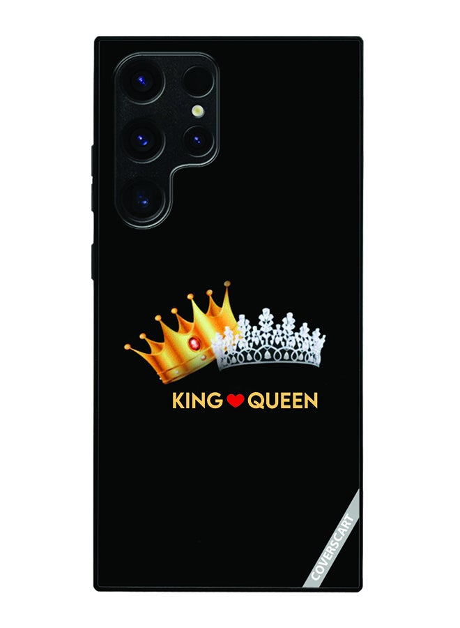 COVERSCART Protective Case Cover For Samsung Galaxy S22 Ultra 5G King Queen Design Black