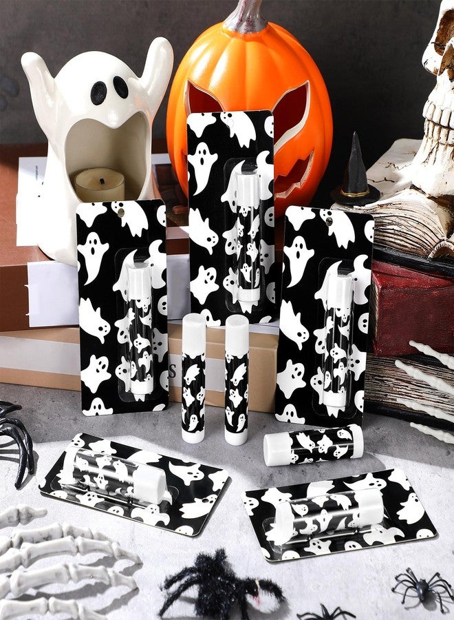 Heigble 24 Pcs Halloween Party Decoration Ghost Lip Balms Bulk Baby Shower Party Favors for Guest Gift Set Travel Size Lip Balm Halloween Birthday Favors Decorations - Image 2