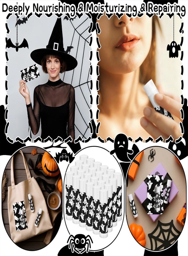 Heigble 24 Pcs Halloween Party Decoration Ghost Lip Balms Bulk Baby Shower Party Favors for Guest Gift Set Travel Size Lip Balm Halloween Birthday Favors Decorations - Image 5
