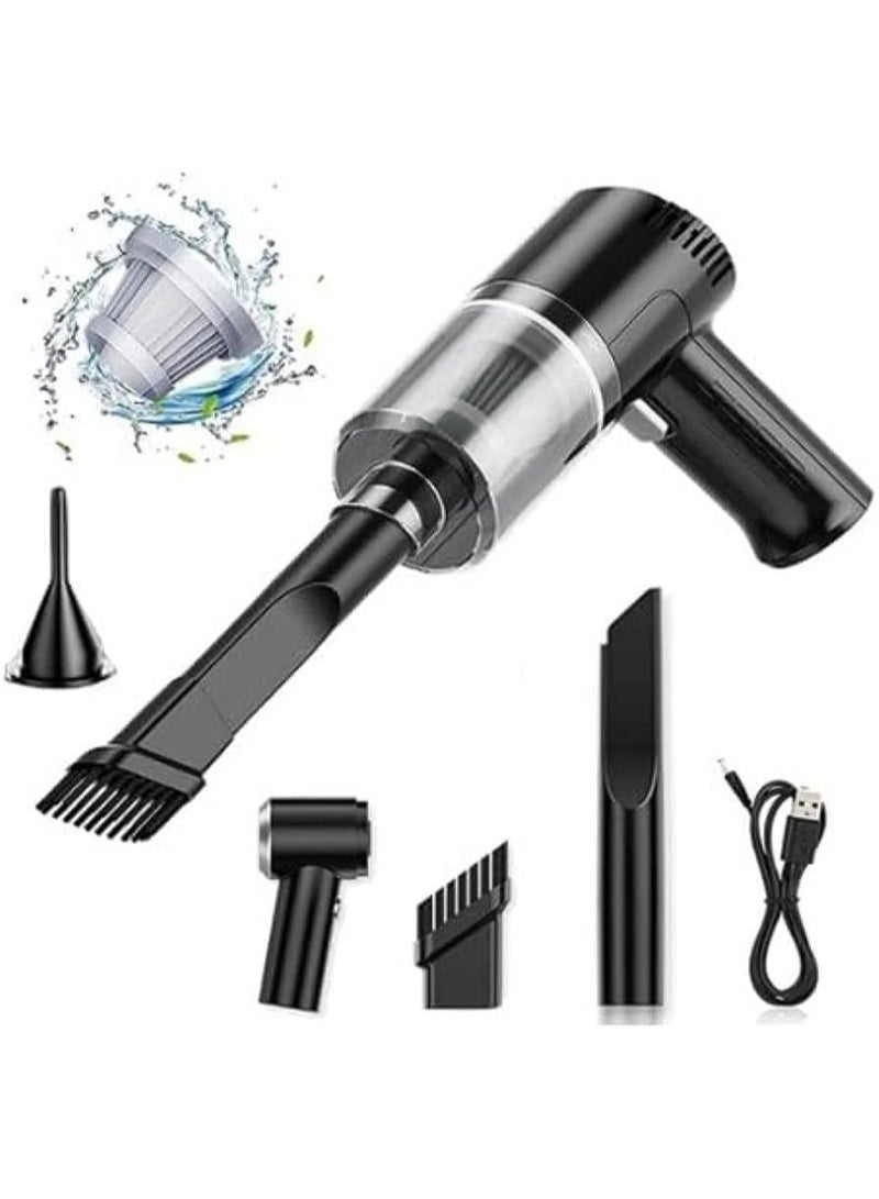 مكنسة كهربائية 120 واط - 3 في 1 منفضة هواء مع قوة شفط 19000 باسكال أداة تنظيف رطبة وجافة للسيارة والمنزل والمكتب وشعر الحيوانات الأليفة ولوحة المفاتيح والكمبيوتر المحمول - منفاخ هواء محمول ومزيل غبار - Image 1