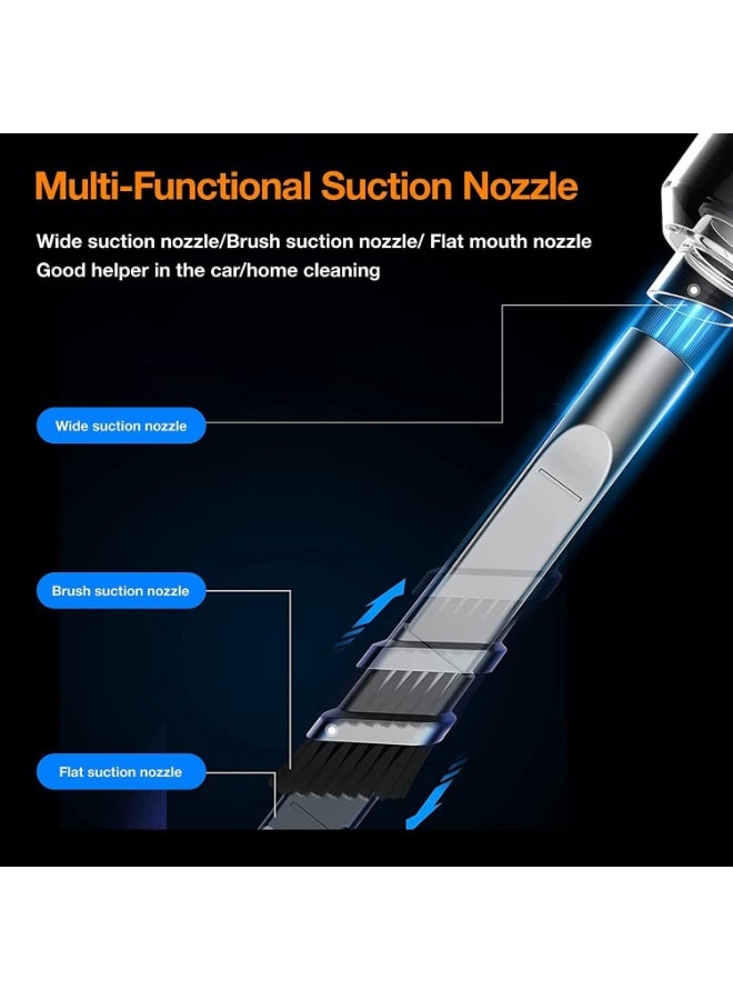 مكنسة كهربائية 120 واط - 3 في 1 منفضة هواء مع قوة شفط 19000 باسكال أداة تنظيف رطبة وجافة للسيارة والمنزل والمكتب وشعر الحيوانات الأليفة ولوحة المفاتيح والكمبيوتر المحمول - منفاخ هواء محمول ومزيل غبار - Image 3