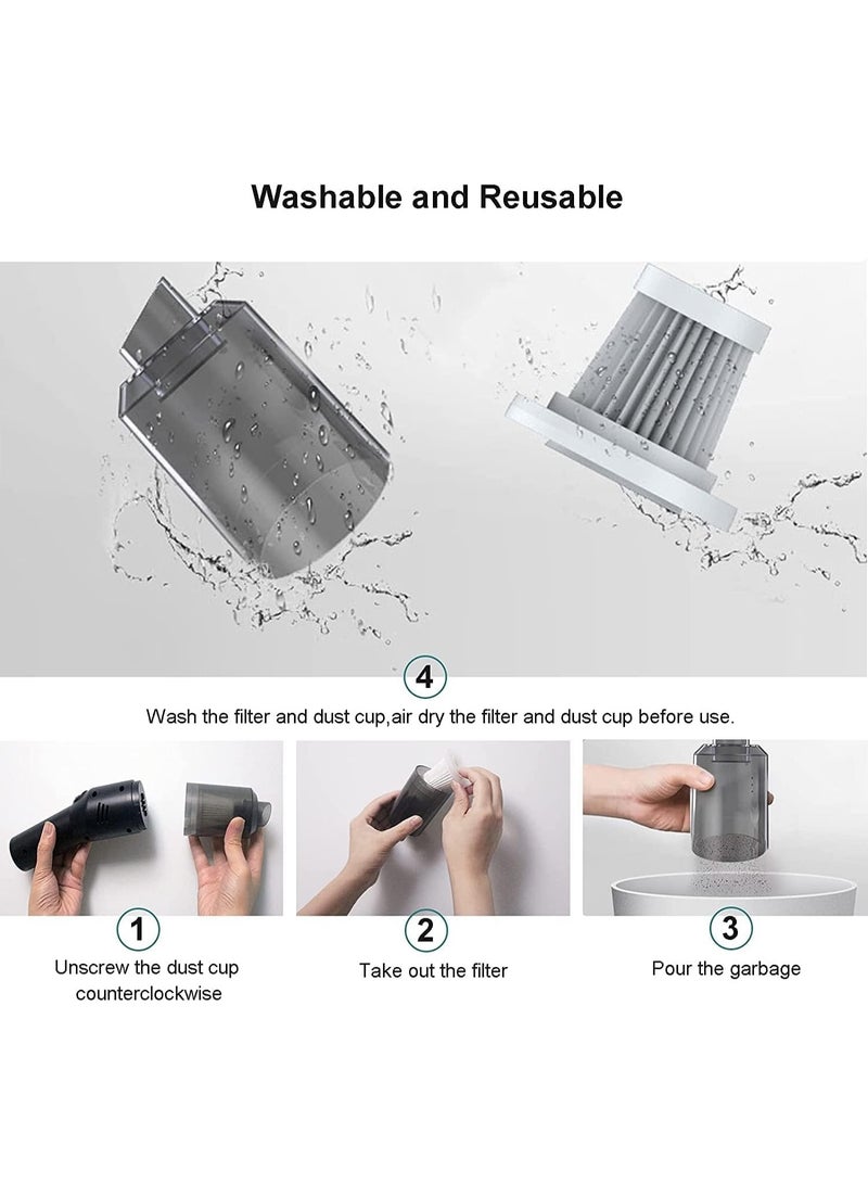 مكنسة كهربائية 120 واط - 3 في 1 منفضة هواء مع قوة شفط 19000 باسكال أداة تنظيف رطبة وجافة للسيارة والمنزل والمكتب وشعر الحيوانات الأليفة ولوحة المفاتيح والكمبيوتر المحمول - منفاخ هواء محمول ومزيل غبار - Image 5