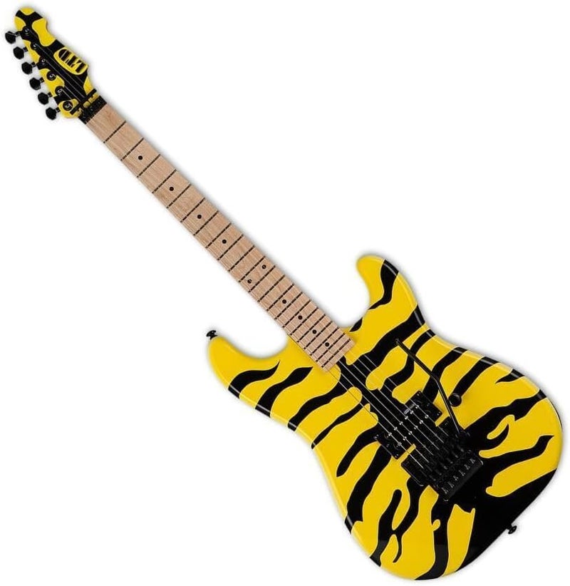 ESP جيتار كهربائي ESP LTD جورج لينش GL200MT أصفر مع رسومات نمر - Image 4
