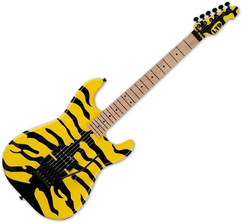 ESP جيتار كهربائي ESP LTD جورج لينش GL200MT أصفر مع رسومات نمر - Image 5