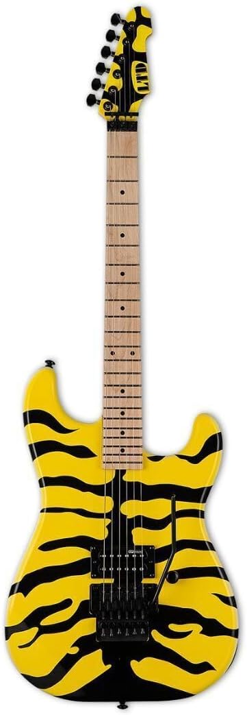 ESP جيتار كهربائي ESP LTD جورج لينش GL200MT أصفر مع رسومات نمر - Image 1