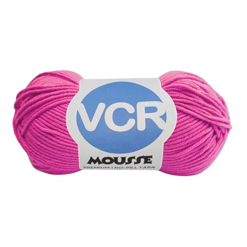 VCR 4ply Hot Pink Red Yarn, 100 Grams Hank, 190 Meters Length, Acrylic Ball for Crochet and Knitting, Soft Crosia Threads, Pack of 1 Yarn, Suitable for DIY Crafts - Image 1