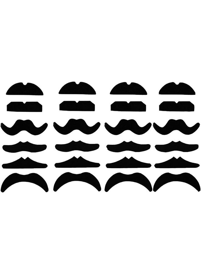 24 PCS Fake Mustaches,Mustache Party,Mustache for 100th Day of School,Masquerade Party and Performance Black - Image 1