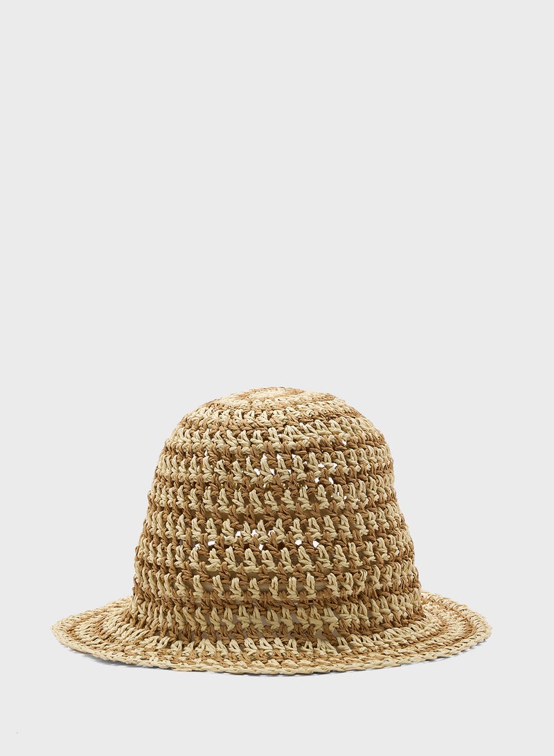 سفنتي فايف قبعة دلو من القش - Image 1