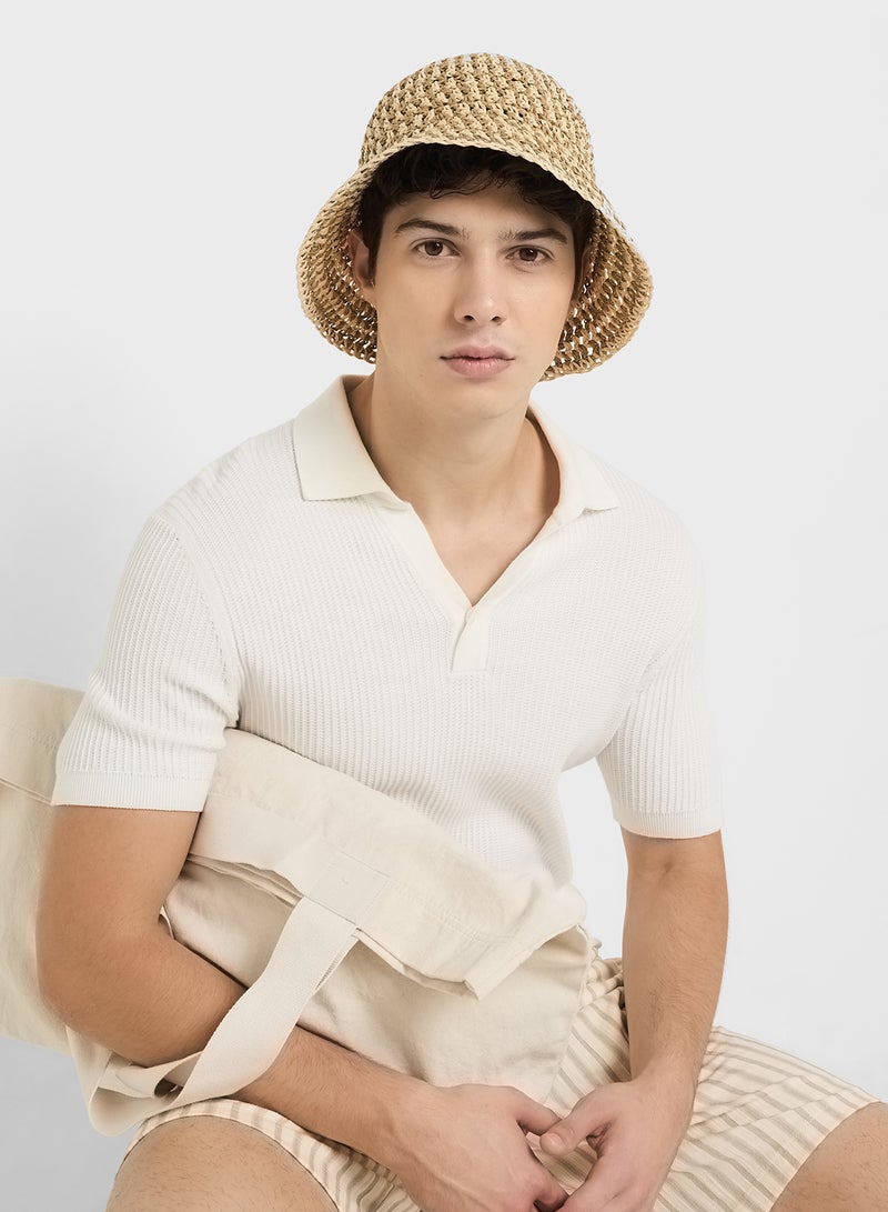 سفنتي فايف قبعة دلو من القش - Image 4