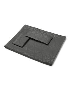 BROMWICK BROMWICK 300 TC Microfiber Damask Double Bed Sheet with Two Pillows Covers 90x100 Inches Dark Gray  - Image 2