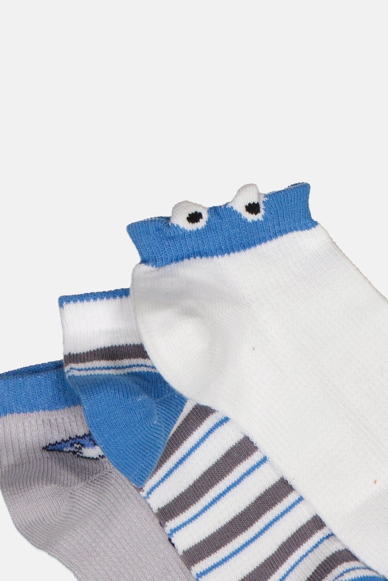 Joe Boxer Kids Boy 5 Pairs Graphic Print Ankle Socks, Multicolor - Image 2