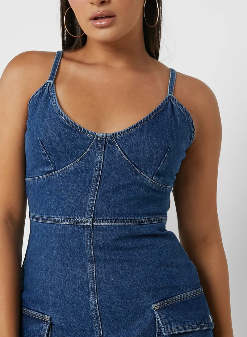 Calvin Klein Jeans Pocket Detail Denim Dress
