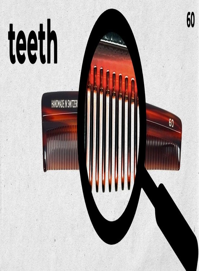 Speert #60 Handmade Narrow Tooth Comb Tortoise Havana Acetate Fine Straight Thin Detangling Parting Grooming Teasing Hair Styling Hairdresser Barber Hairdressing Wet Dry Pocket Travel Women Men Kids - Image 4