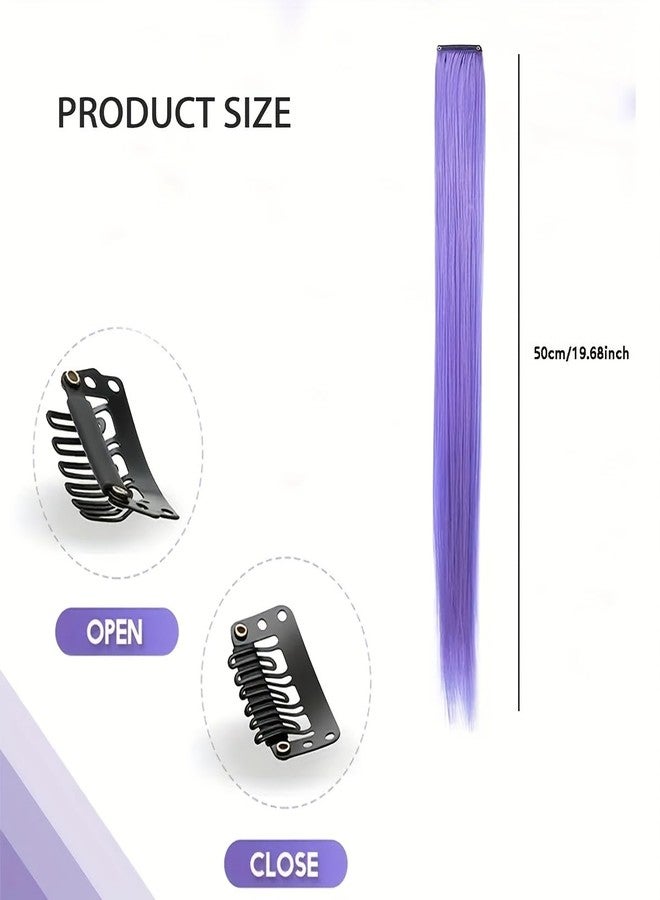 Chanderkash Set of 2 Highlights Colored Hair Clips for Girls & Women Hair Tinsels Fake Hair - Image 5