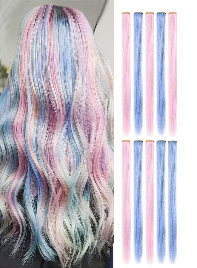 Chanderkash Set of 2 Highlights Colored Hair Clips for Girls & Women Hair Tinsels Fake Hair - Image 3