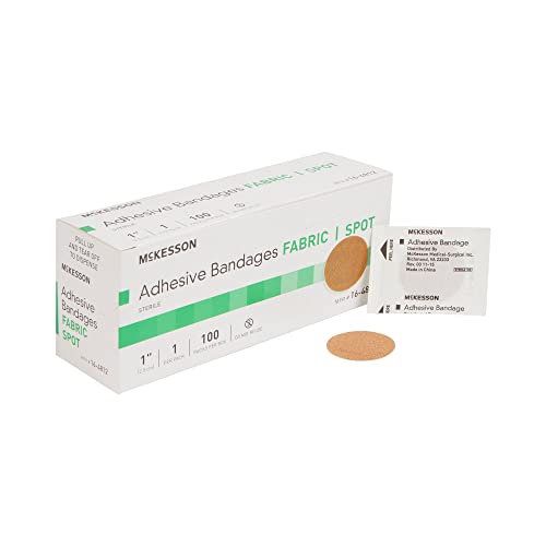 McKesson Adhesive Bandages Sterile Fabric Spot 1 in 100 Count 1 Pack