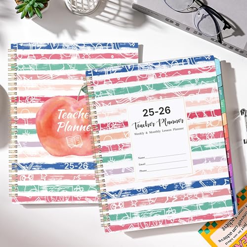 Coboll Teacher Planner 2025-2026 - Academic Planner 2025-2026, JUL. 2025 - JUN. 2026, 8.5'' x 11'', Teacher Lesson Planners with Monthly Tabs, Inner Pocket - Image 2