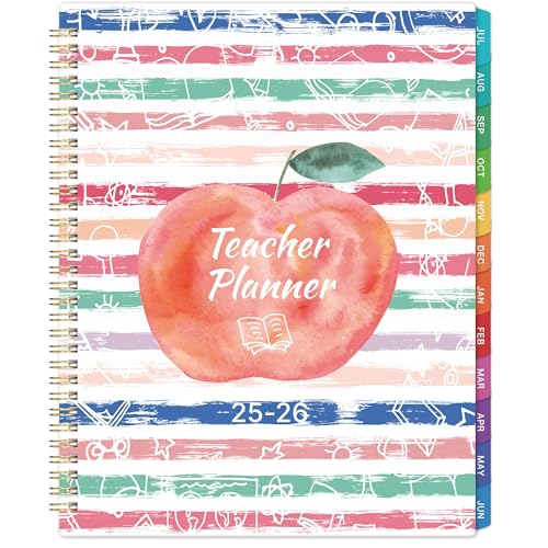 Coboll Teacher Planner 2025-2026 - Academic Planner 2025-2026, JUL. 2025 - JUN. 2026, 8.5'' x 11'', Teacher Lesson Planners with Monthly Tabs, Inner Pocket - Image 1
