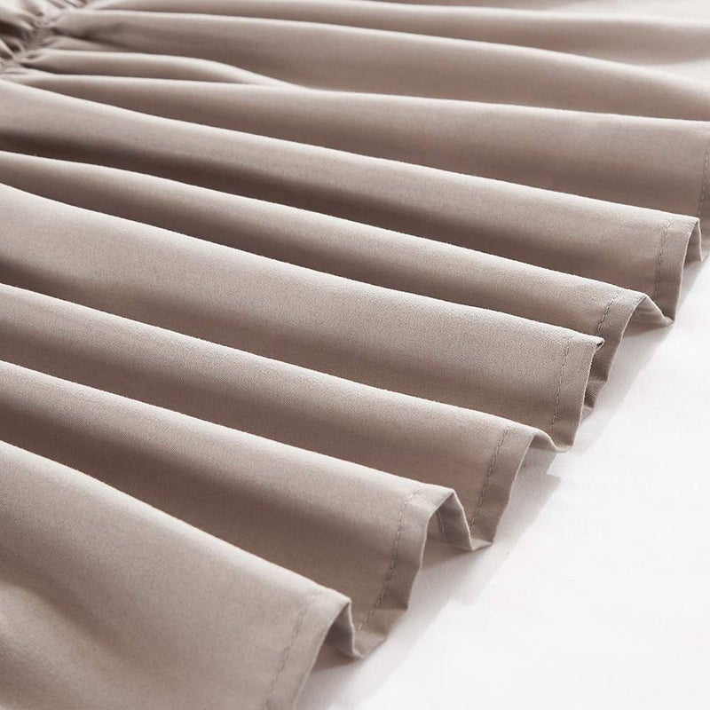 MEILA Wrap Around Bed Skirt Three Fabric Sides Elastic Dust Ruffled 14 Inch Tailored Drop,Easy to Install Fade Resistant-Taupe, Twin/Full - Image 5