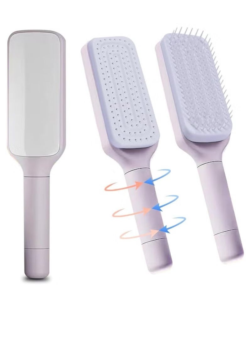 Generic Self Cleaning Hair Brush, Organic No-Pull Hair Brush, Detangling Hair Brush with Rotating Design, Professional Detangling Brush for Wet and Dry Hair for Women and Men (Multi Color)  - Image 2