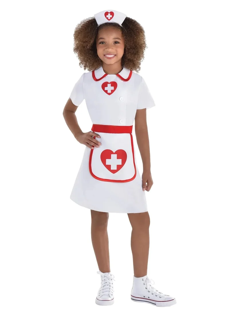 أمسكان Sweetheart Nurse Costume for Girls, Medium (8-10 Years)