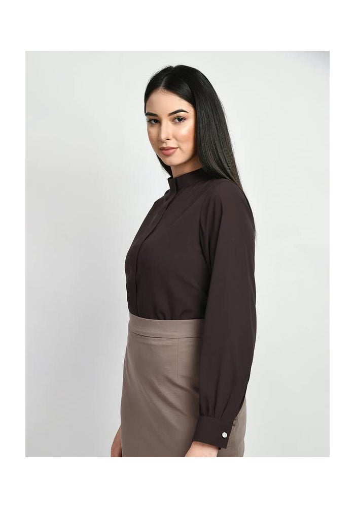 Exude Brown Formal Top for Women - Image 4
