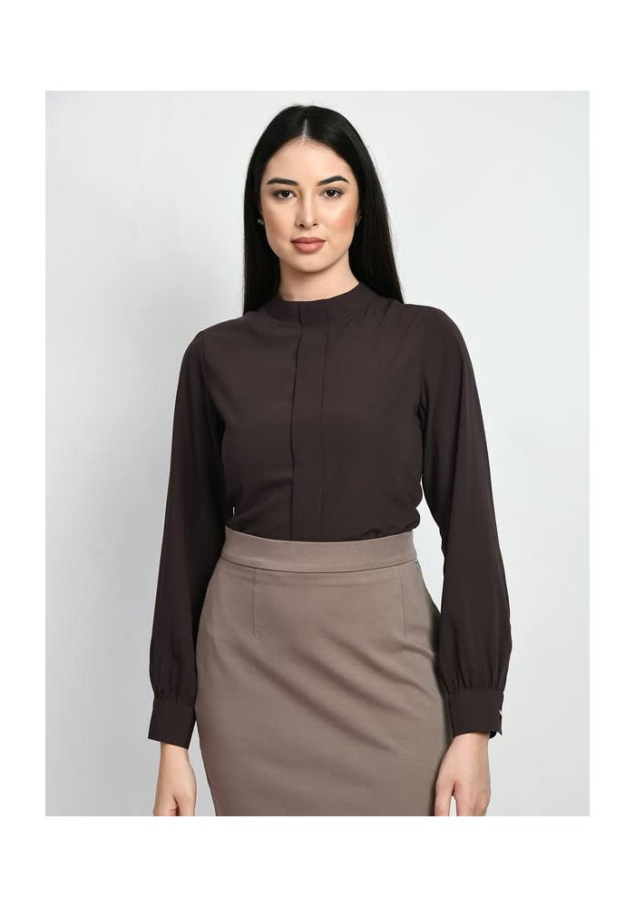 Exude Brown Formal Top for Women - Image 3