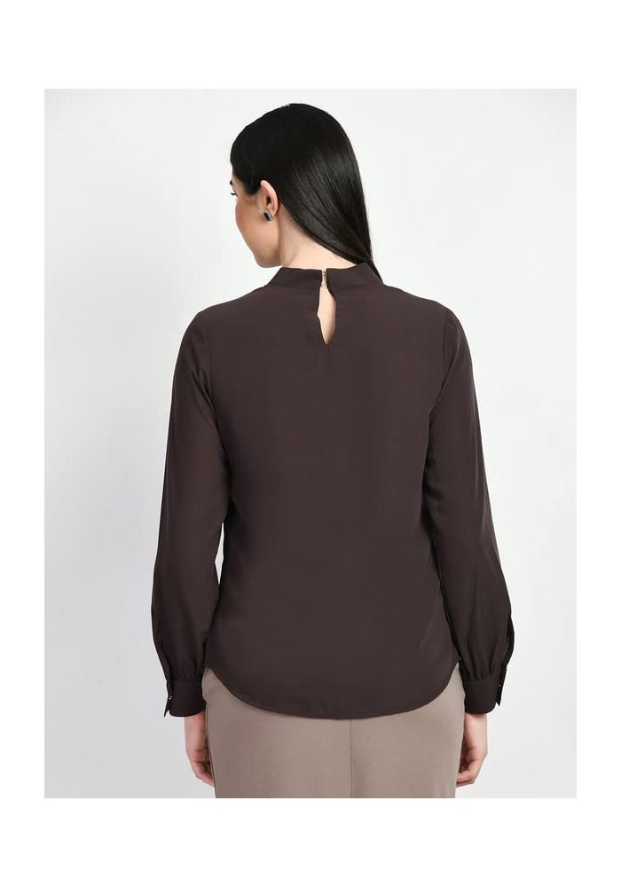 Exude Brown Formal Top for Women - Image 5