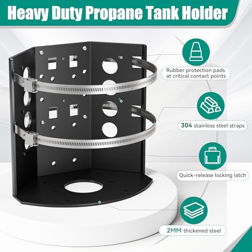 Dabolang 20 lb Propane Tank Mounting Bracket,Heavy Duty Propane Tank Holder,Propane Tank Hold Down for Rv,Campervan,Travel Trailer,Jeep and Overland Vehicles - Image 3