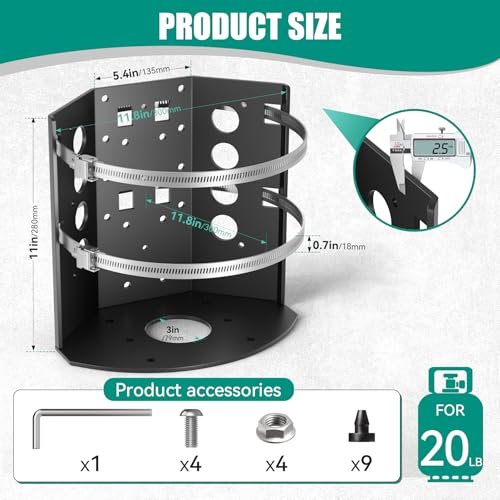 Dabolang 20 lb Propane Tank Mounting Bracket,Heavy Duty Propane Tank Holder,Propane Tank Hold Down for Rv,Campervan,Travel Trailer,Jeep and Overland Vehicles - Image 2