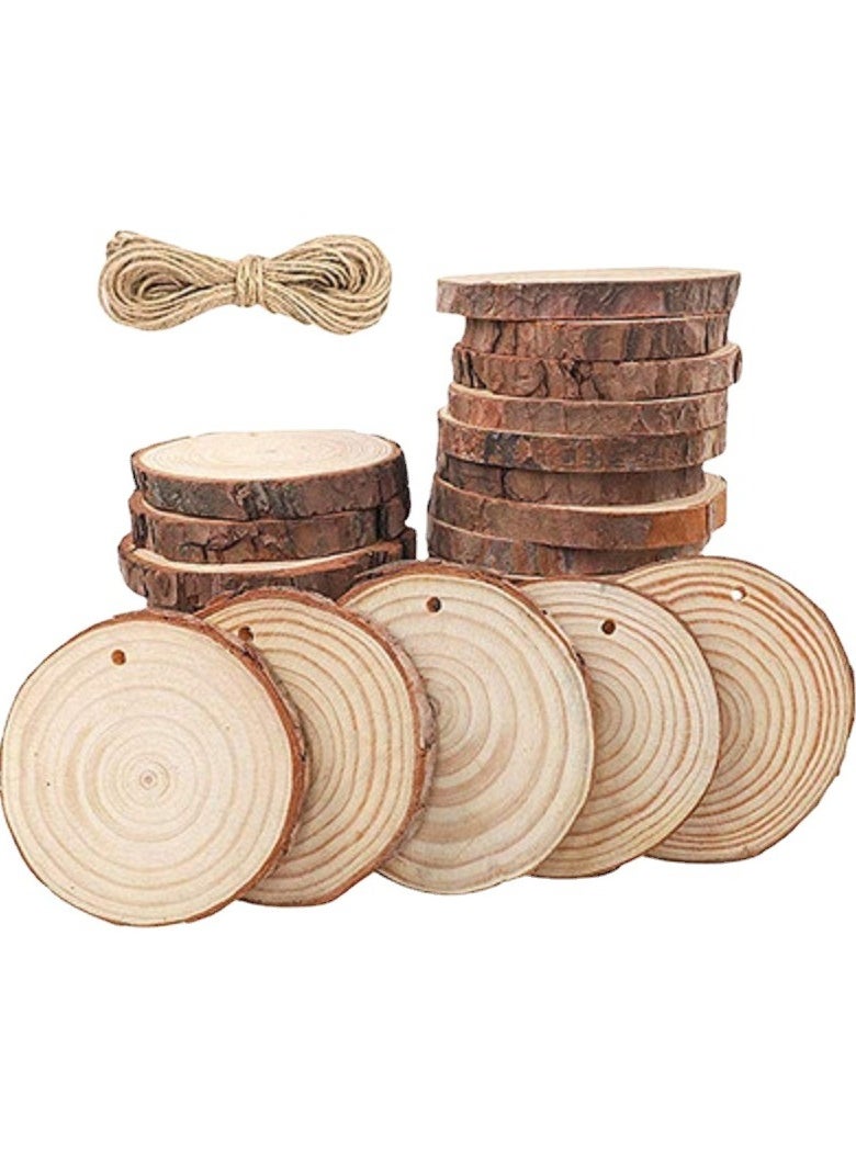 Y&D 【5-6CM】Home Decor 50PCS Wooden Original Ecology Unpeeled Cedarwood Round Chip Manual DIY Home Decoration Artware Burlywood 20x14x8 cm DIY Crafts Wedding Home Decoration  - Image 1