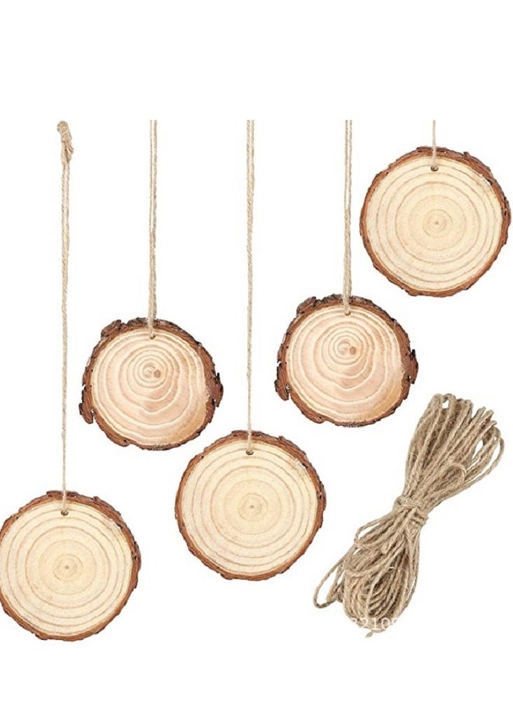 Y&D 【5-6CM】Home Decor 50PCS Wooden Original Ecology Unpeeled Cedarwood Round Chip Manual DIY Home Decoration Artware Burlywood 20x14x8 cm DIY Crafts Wedding Home Decoration  - Image 3