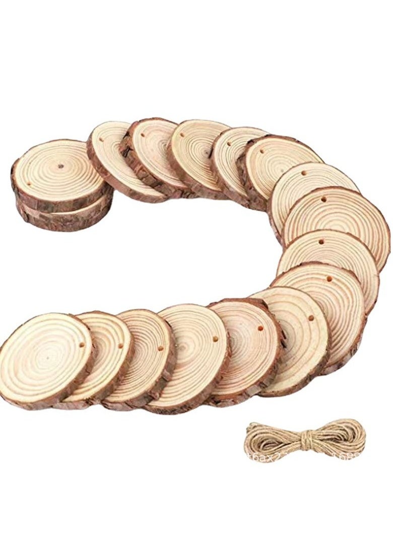 Y&D 【5-6CM】Home Decor 50PCS Wooden Original Ecology Unpeeled Cedarwood Round Chip Manual DIY Home Decoration Artware Burlywood 20x14x8 cm DIY Crafts Wedding Home Decoration  - Image 2