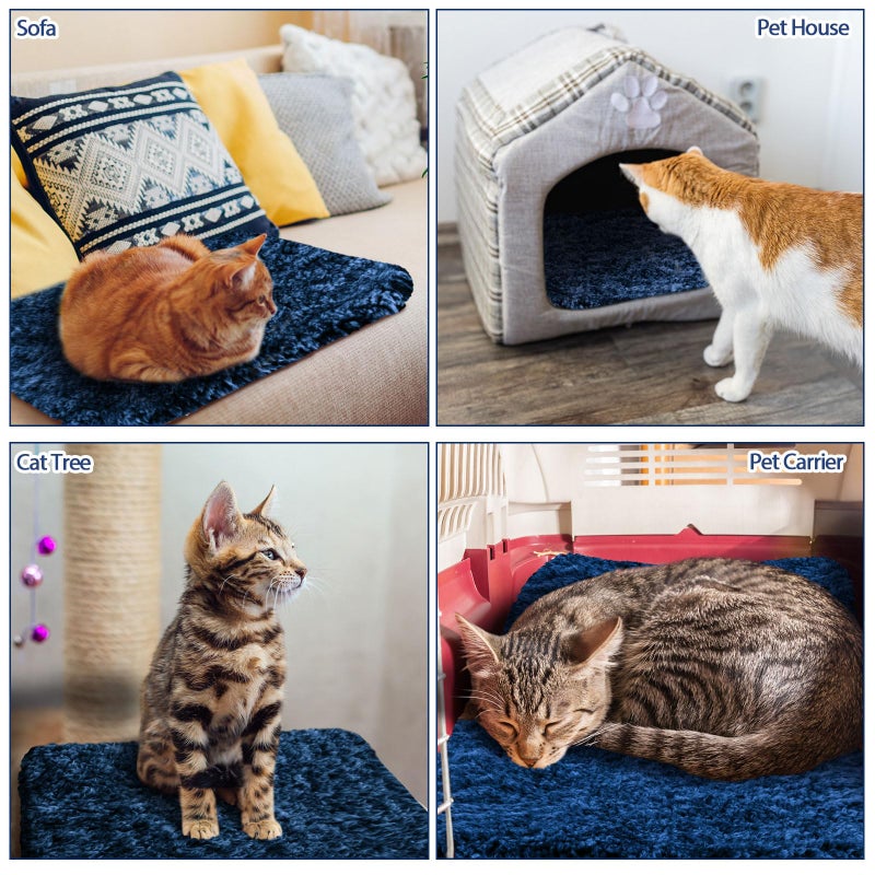 Clysee Self Warming Cat Bed Pad Self Heating Pet Mat Warmer Bed Mat for Feral and Indoor Washable Thermal Pet Kennel Pad with Anti-Slip Bottom(Blue,16 x 20 Inch) - Image 5