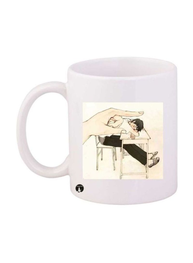 Boy Printed Mug White/Beige/Black Standard Size