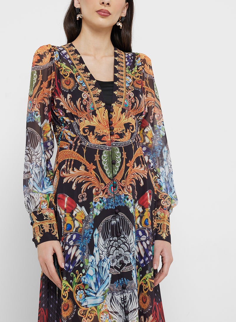 ايلا فستان بطبعة تجريدية - Image 3