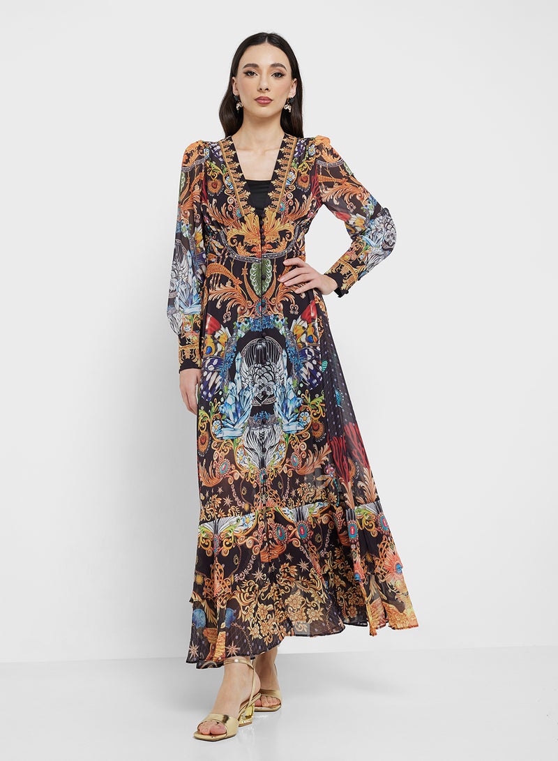 ايلا فستان بطبعة تجريدية - Image 4