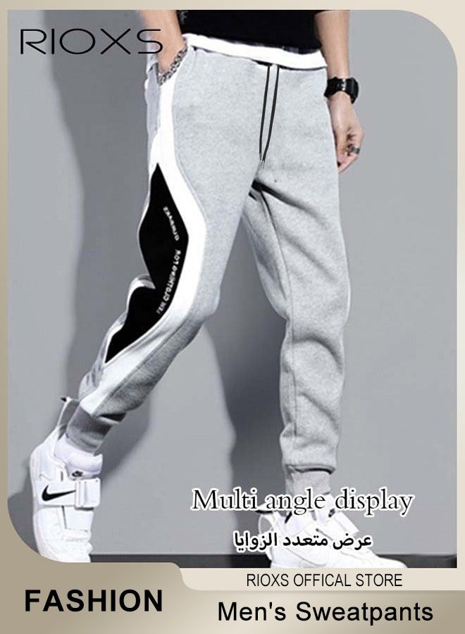 RIOXS Men's Joggers Pants Active Sweatpants, Men's Classic Sports Sweatpants, Elastic Waist Drawstring Casual Trousers, Comfortable Lounge Jogger with Side Pockets and Ribbed Ankle Cuffs, Athletic Lounge Pants for Leisure and Outdoor Activities  - Image 2