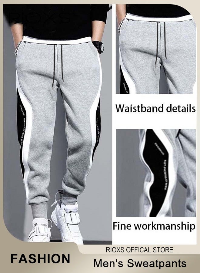 RIOXS Men's Joggers Pants Active Sweatpants, Men's Classic Sports Sweatpants, Elastic Waist Drawstring Casual Trousers, Comfortable Lounge Jogger with Side Pockets and Ribbed Ankle Cuffs, Athletic Lounge Pants for Leisure and Outdoor Activities  - Image 4