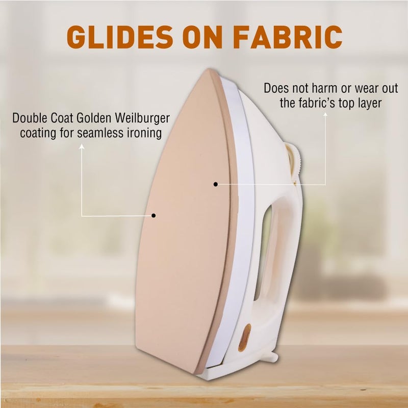 Usha EI 3710 مكواة ثقيلة الوزن 1000 واط، 1.75 كجم (أبيض) - Image 3