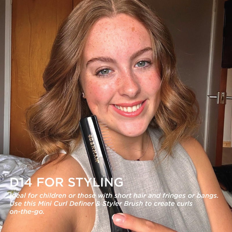 Denman Curly Hair Brush D14 (Black) 5 Row Styling Brush for Detangling, Separating, Shaping and Defining Curls, Fringes & Bangs - For Women and Men - Image 4