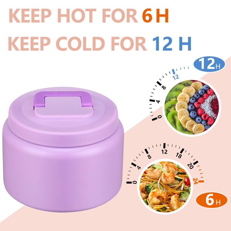 PIQUEBAR 8oz Kids Thermo for Hot Food,Small Lunch Thermos Food Container Stainless Steel,Easy Open Wide Mouth Thermo for Hot Cold Food for Preschool Travel - Image 4