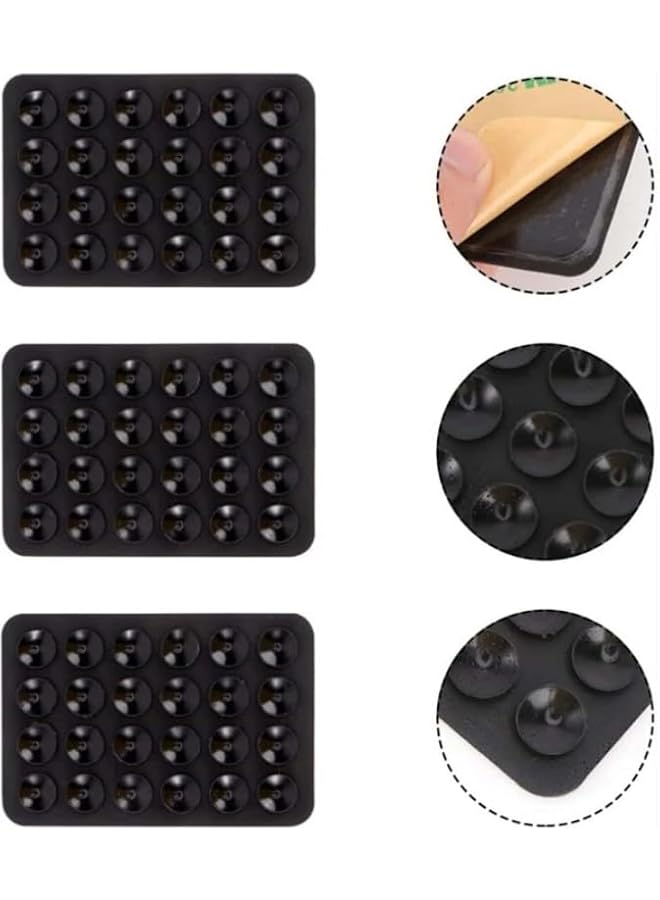 S-TOP Silicone Mobile Phone Holder Mat With Suction Cup, Suction Cup Phone Holder Car Mount, Adhesive Mounts Multipurpose Silicon Non Slip Phone Mats - Pack of 4 - Image 2