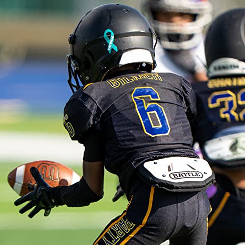 Battle لوحة ظهر كرة القدم من باتل سبورتس - واقي ظهر سفلي بقشرة صلبة مع رغوة مخصصة للحماية من الصدمات العالية - للشباب، أبيض/أسود - Image 4