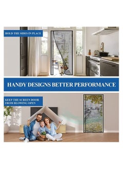 Y&D Magnetic Screen Door, Size 100cm x 210cm, Reversible Left Right Side Opening, Fireproof Material Not, Thicker Fiberglass Mesh, Pets Friendly Door for Living Room Bedroom Kitchen  - Image 5