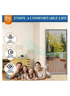 Y&D Magnetic Screen Door, Size 100cm x 210cm, Reversible Left Right Side Opening, Fireproof Material Not, Thicker Fiberglass Mesh, Pets Friendly Door for Living Room Bedroom Kitchen  - Image 2