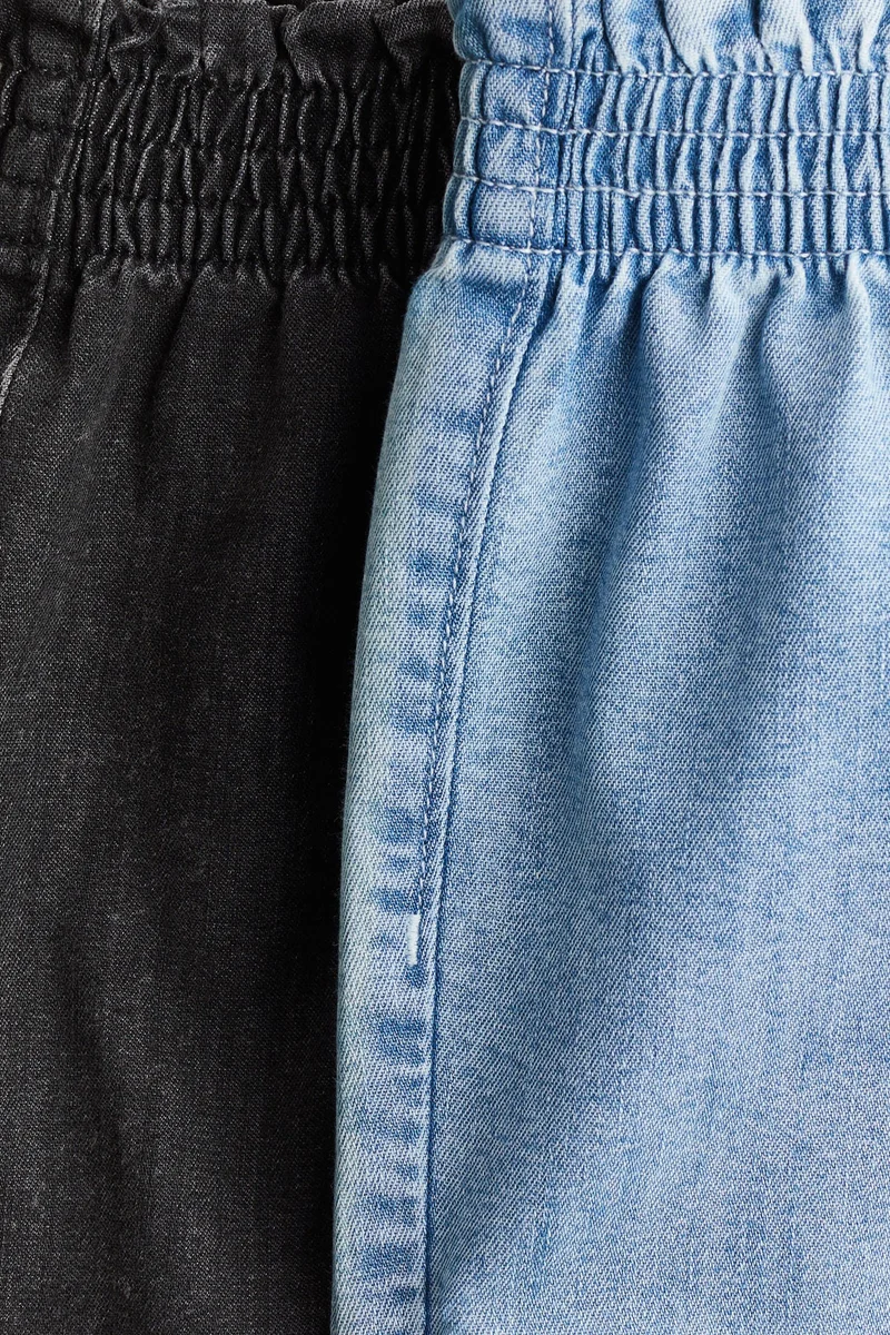 H&M 2-pack denim paper bag shorts