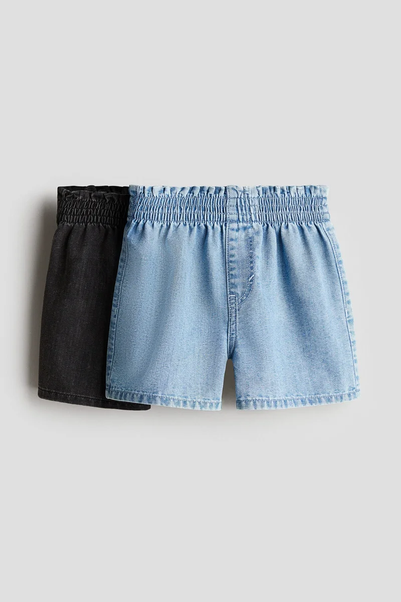 H&M 2-pack denim paper bag shorts