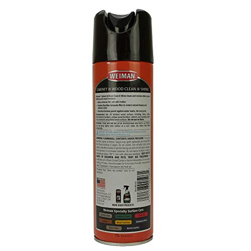 Weiman Cabinet Furniture Polish 17 Ounce Aerosol Protect Clean Polish Wax Your Wood Tables Chairs Cabinets - Image 3